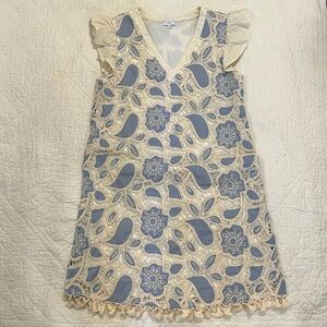 Charming Blue and Cream Kids Dress